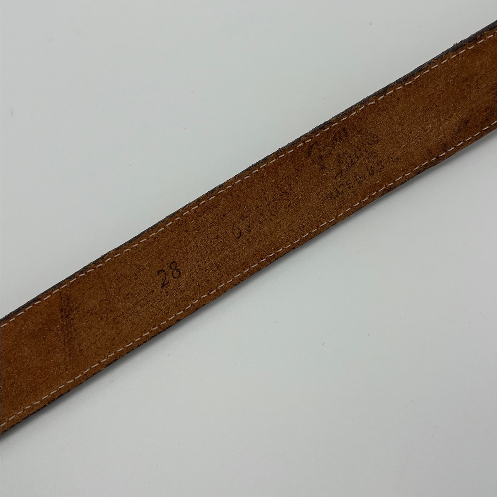 Vintage Brown Leather‎ Belt with Brass Buckle ornate western cowgirl - Picture 3 of 5